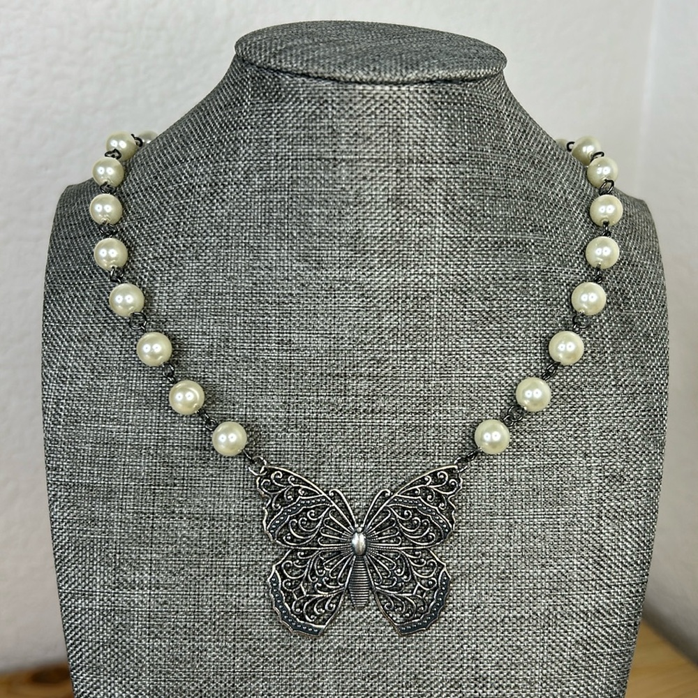 OOAK handmade butterfly necklace